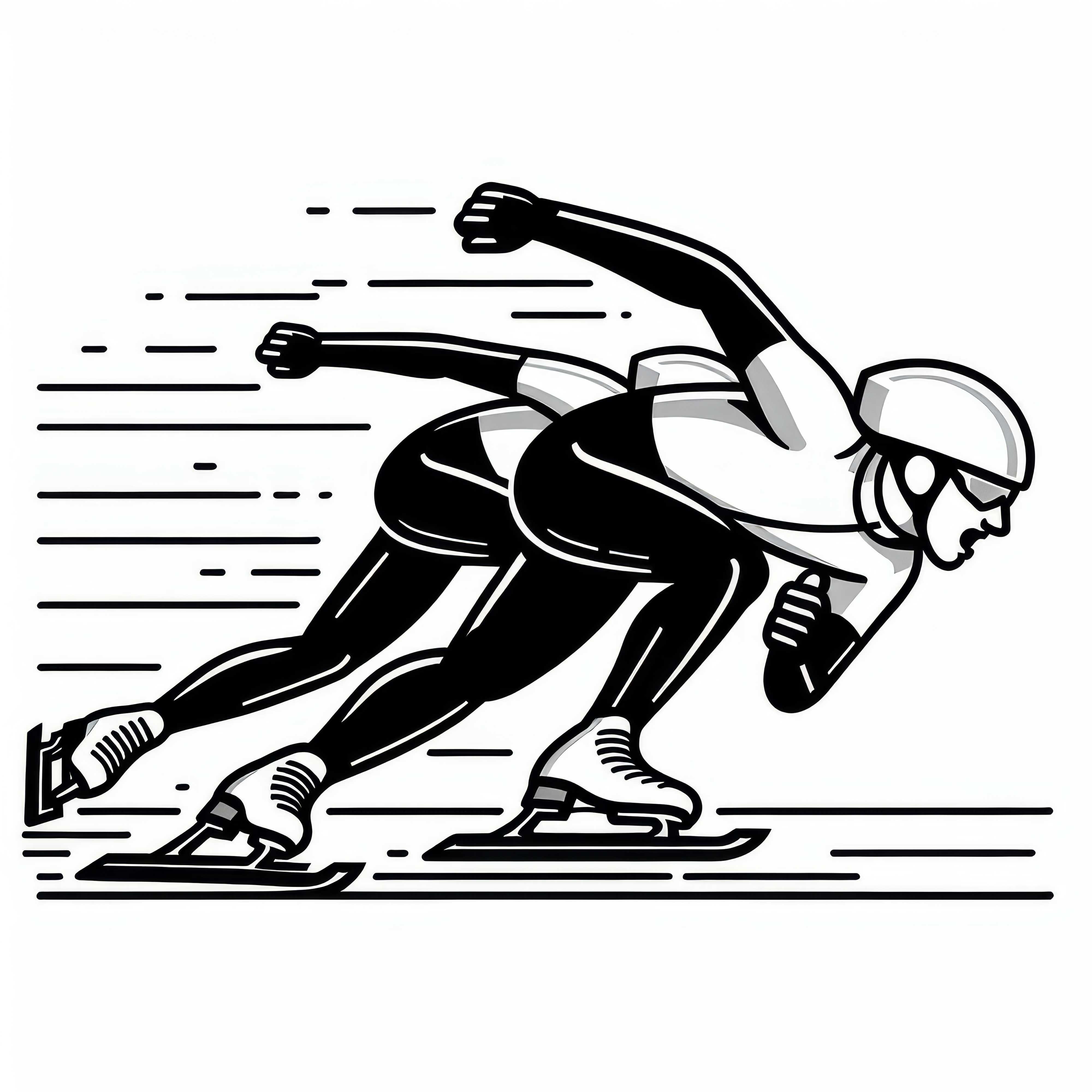 Dibujo para colorear de patinador de velocidad descarga gratuita