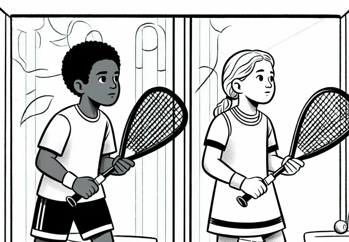 Squash Player Coloring Template Simple Free