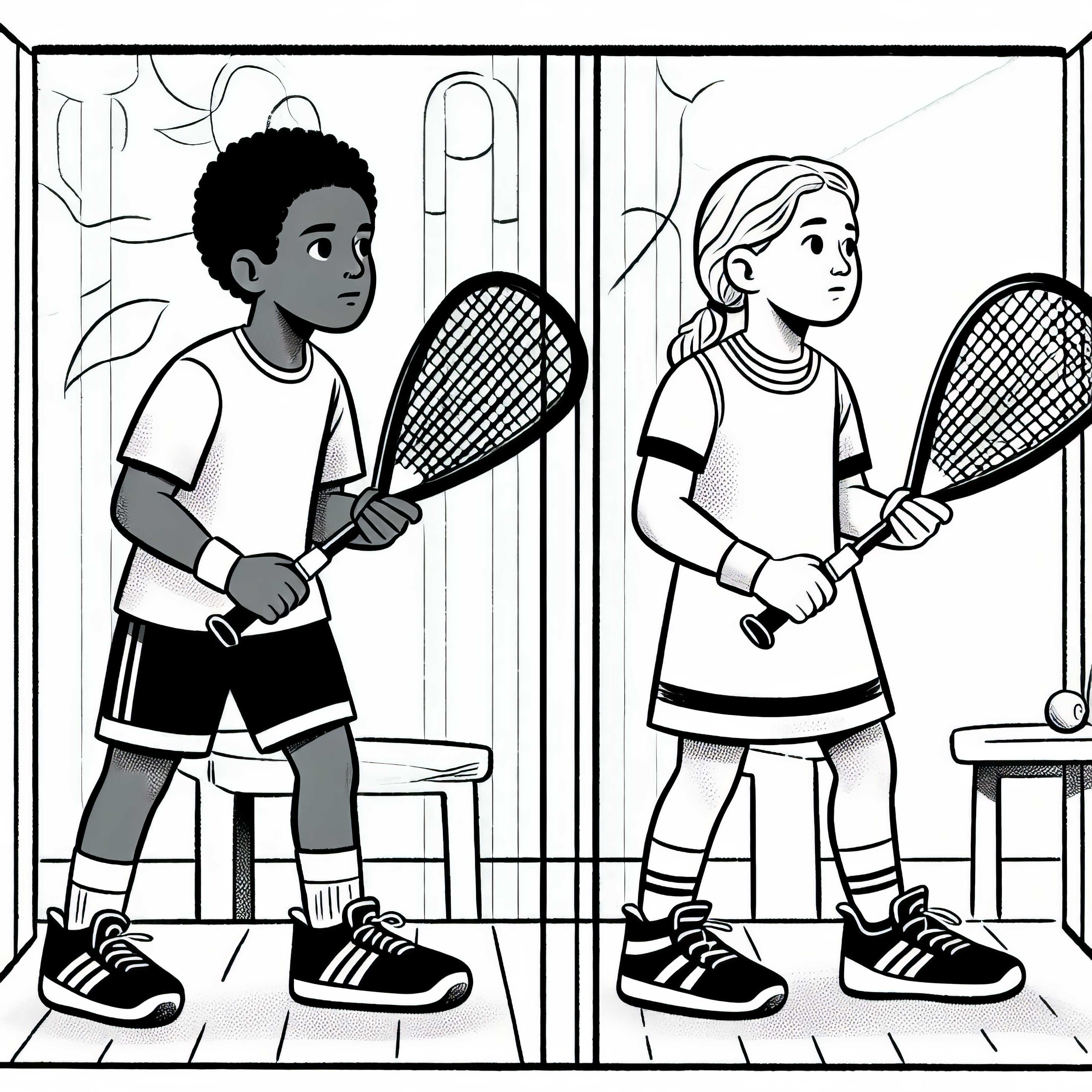Squash Player Coloring Template Easy Free