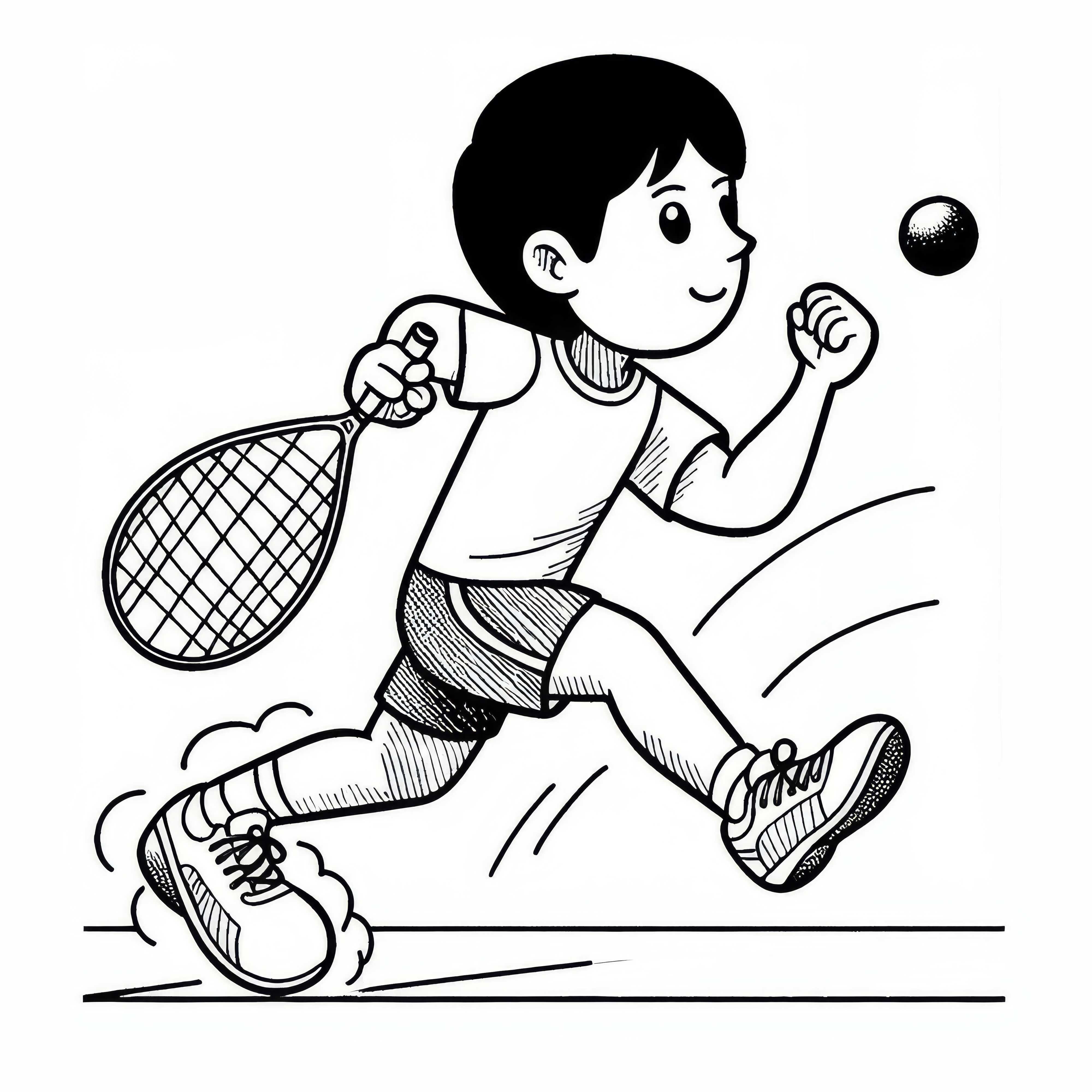 Free Coloring Page for Squash Players
