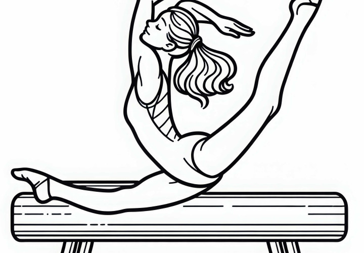 Turnere viser spagaten – Gratis fargelegging