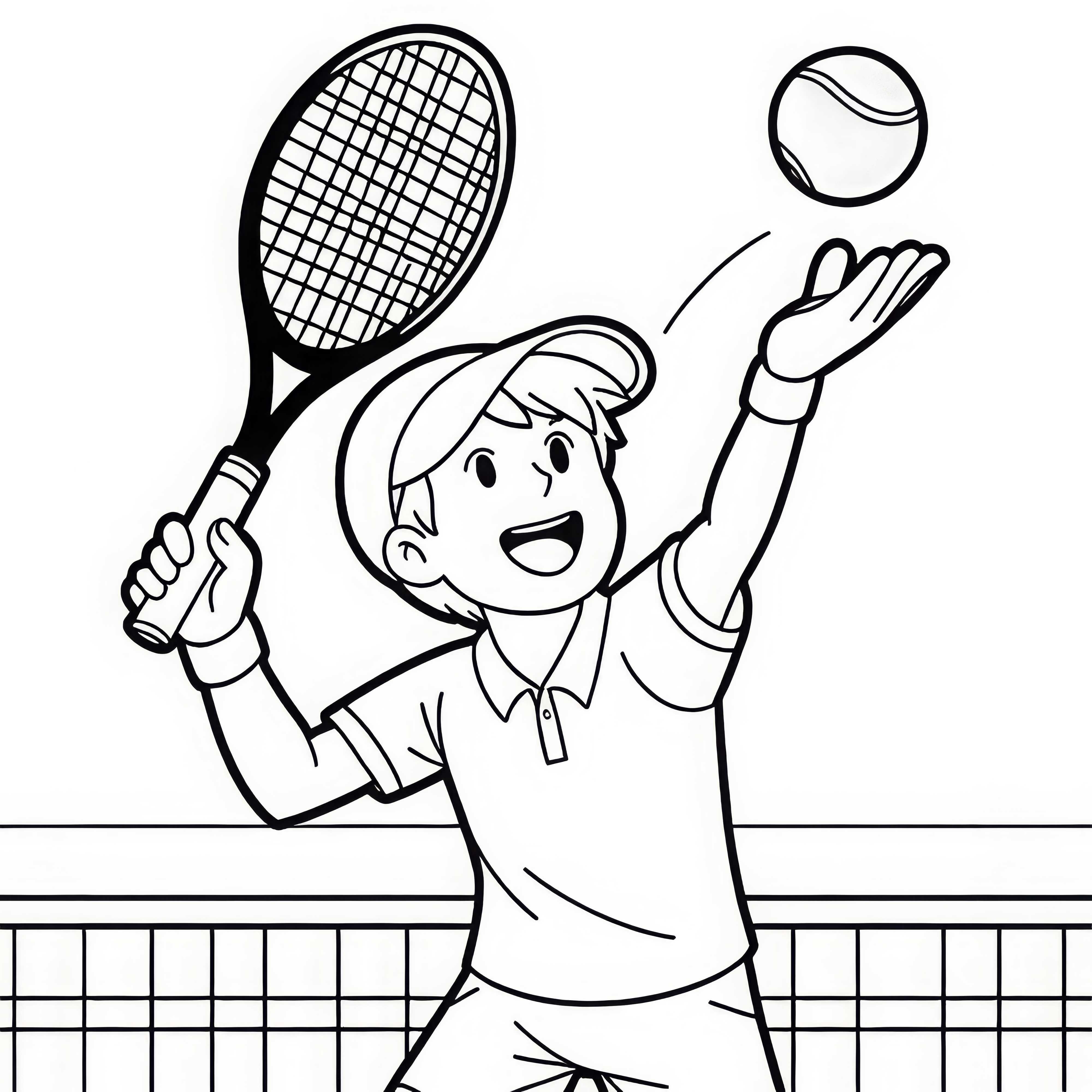 Télécharger gratuitement une image à colorier d'un joueur de tennis