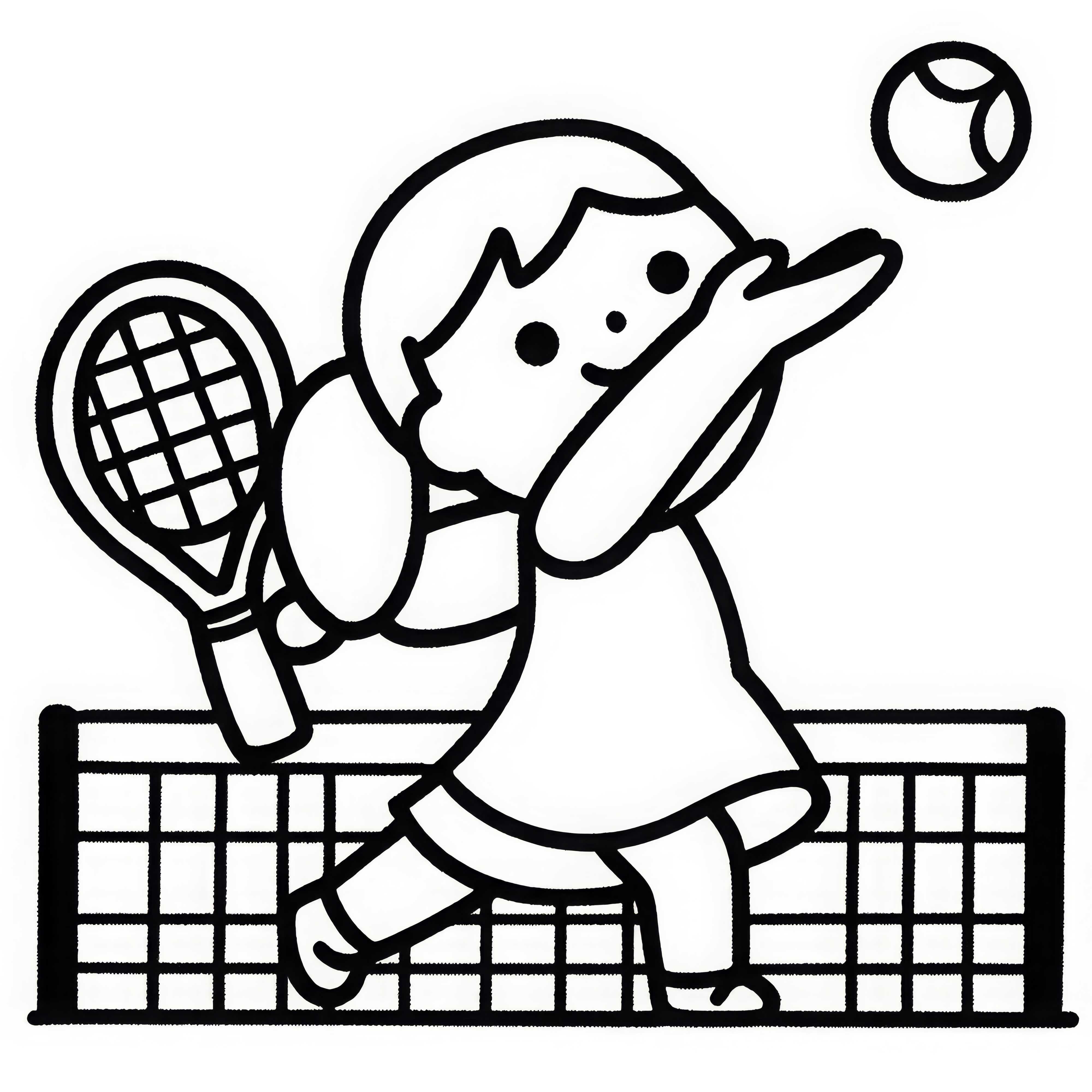 Modèle de coloriage de joueuse de tennis simple gratuit