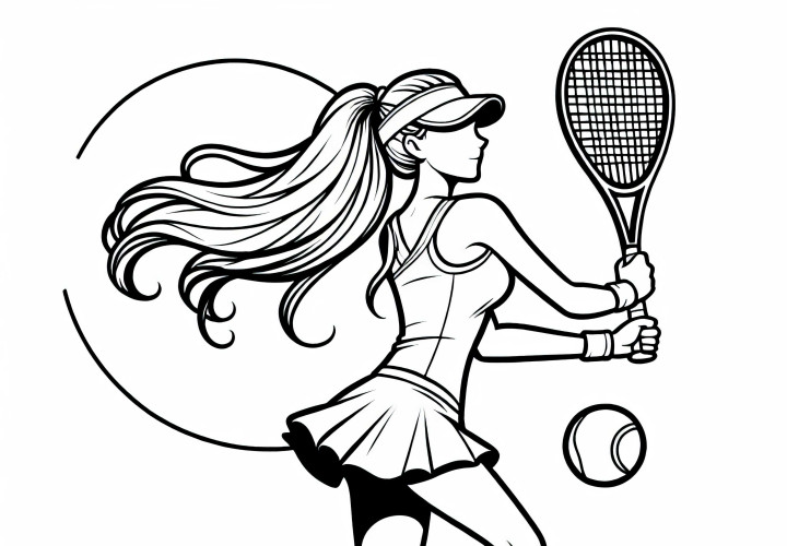 Dessin à colorier tenniswoman gratuit Image de coloriage de joueuse de tennis gratuit