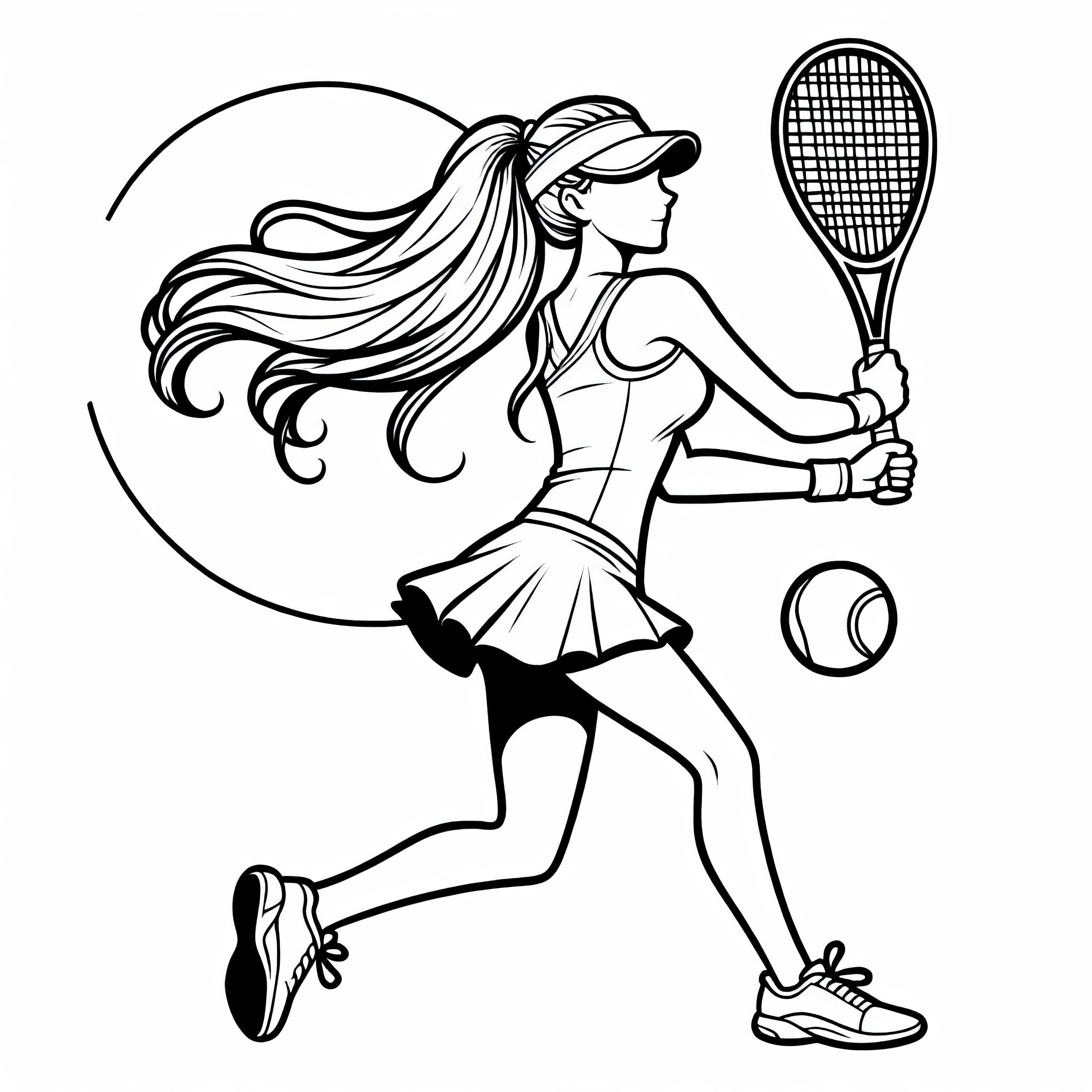 Dessins à colorier de joueuse de tennis gratuits