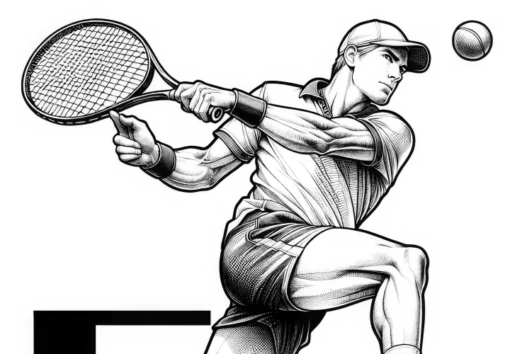 Tennis Player Coloring Page - Detailed and Free
