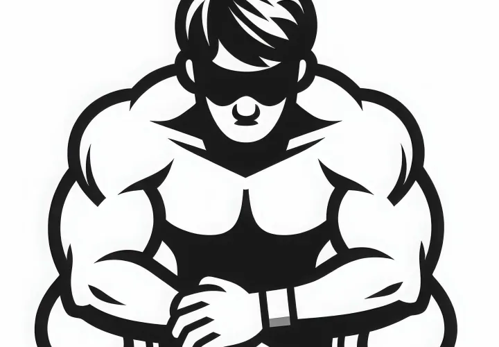 Wrestler Coloring Page Simple Free