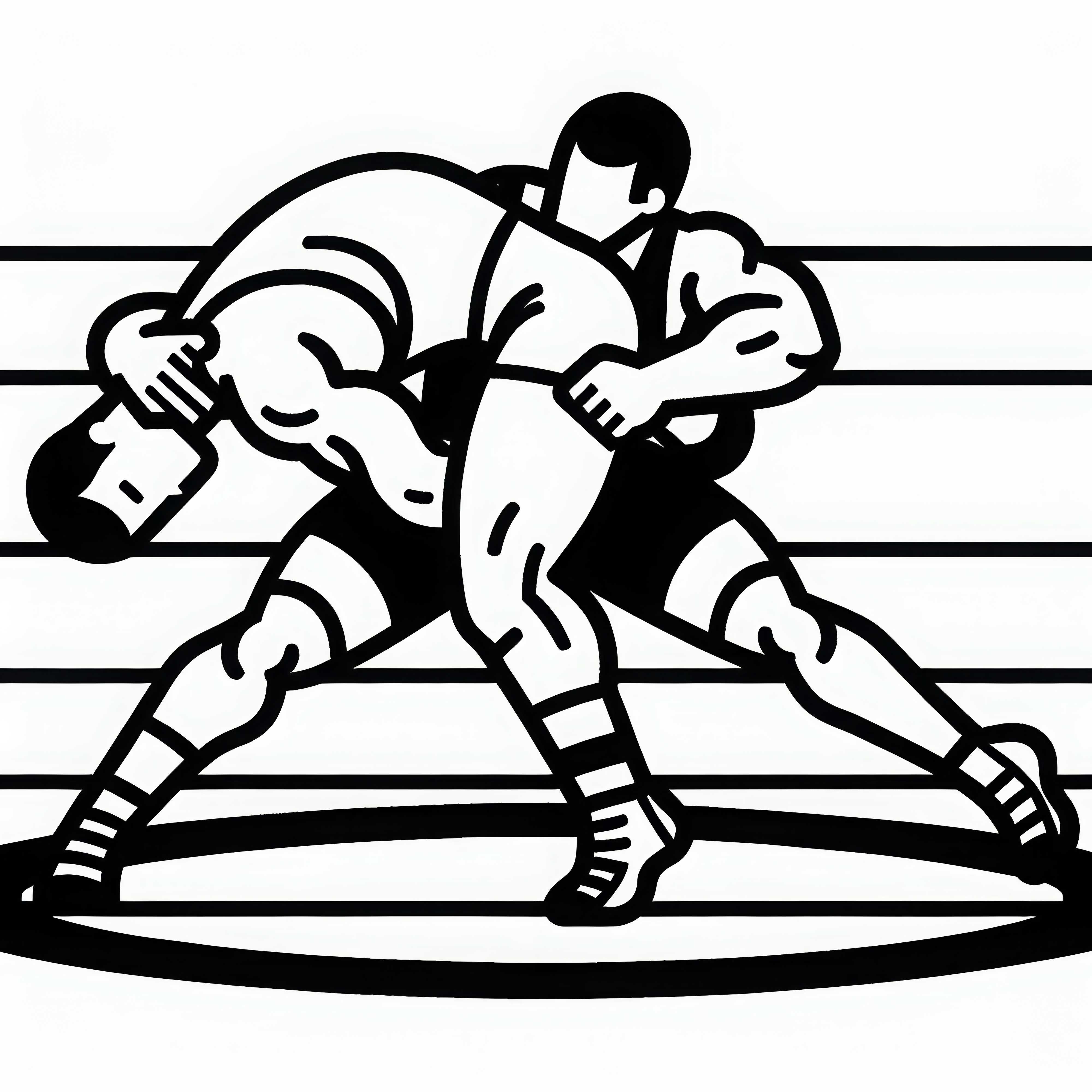 Du du du wrestleri susikauna jėgų išbandyme - nemokama piešimo šablonas