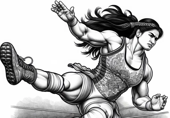 Wrestler coloring template richly detailed for free download and online coloring