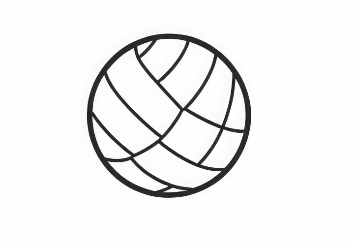 Volleyball Coloring Page Simple Free