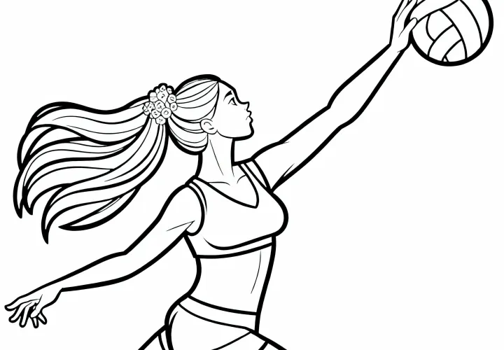 Volleyball player serves – Free coloring page