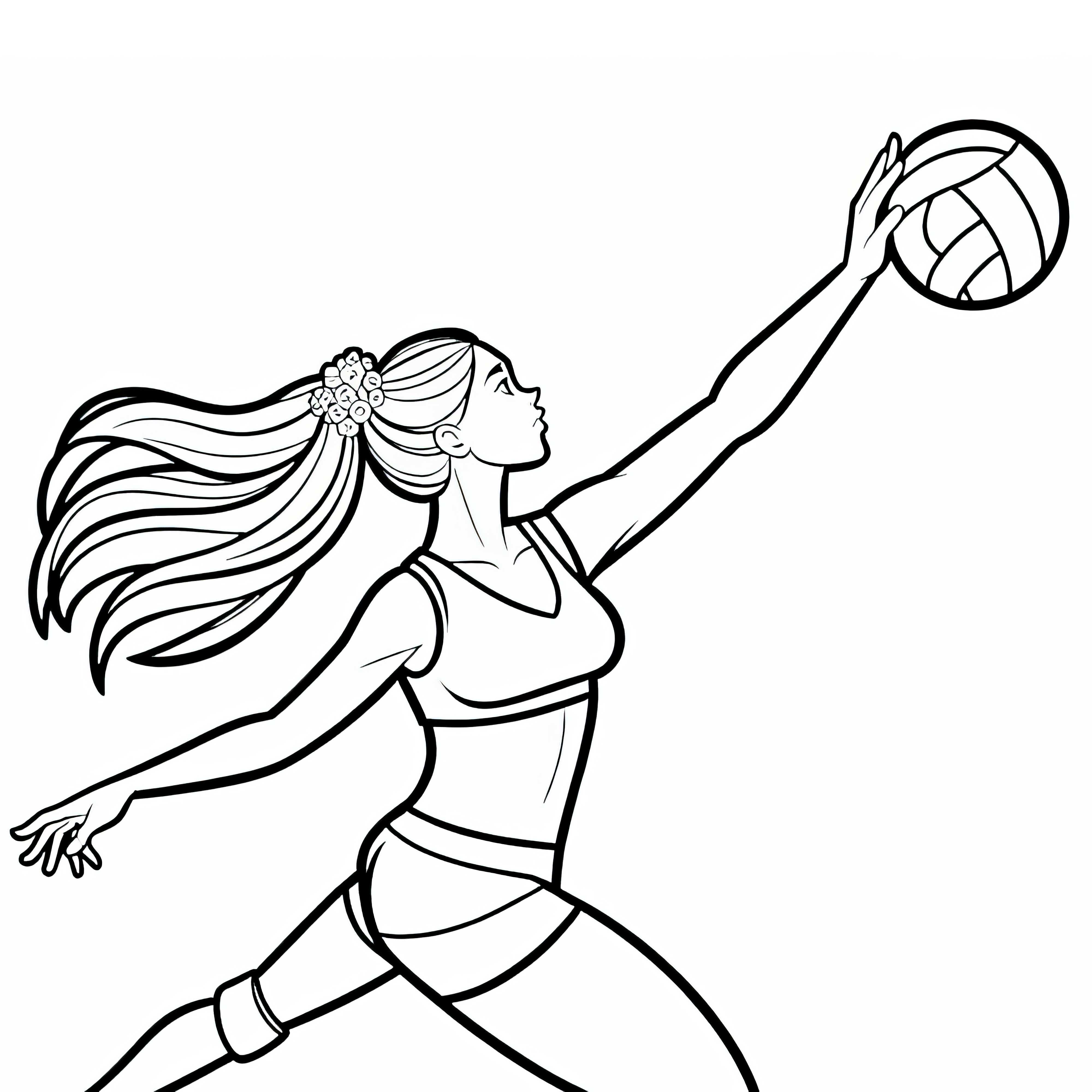 Giocatrice di pallavolo effettua il servizio - Disegno da colorare gratis