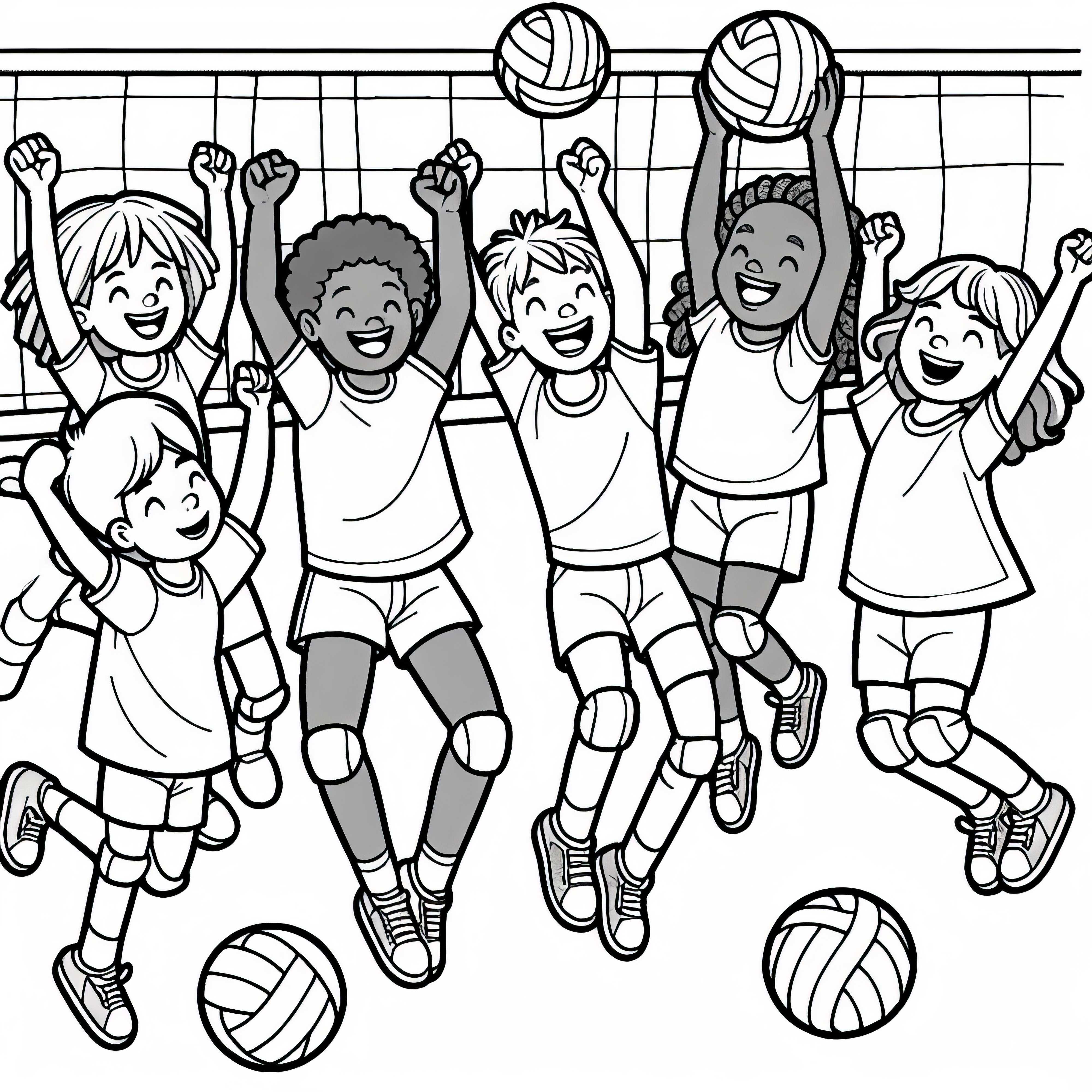 La squadra di pallavolo festeggia un punto – Mandala semplice gratuito