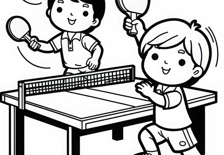 Dibujo para colorear de un jugador de ping-pong - Para colorear gratis
