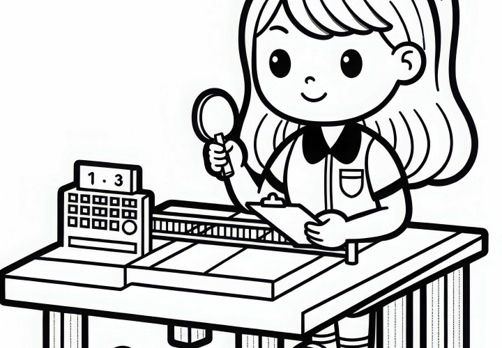 La árbitra de tenis de mesa cuenta puntos - Dibujo para colorear gratis