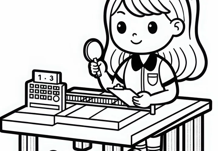 Table tennis referee counts points – Free coloring page