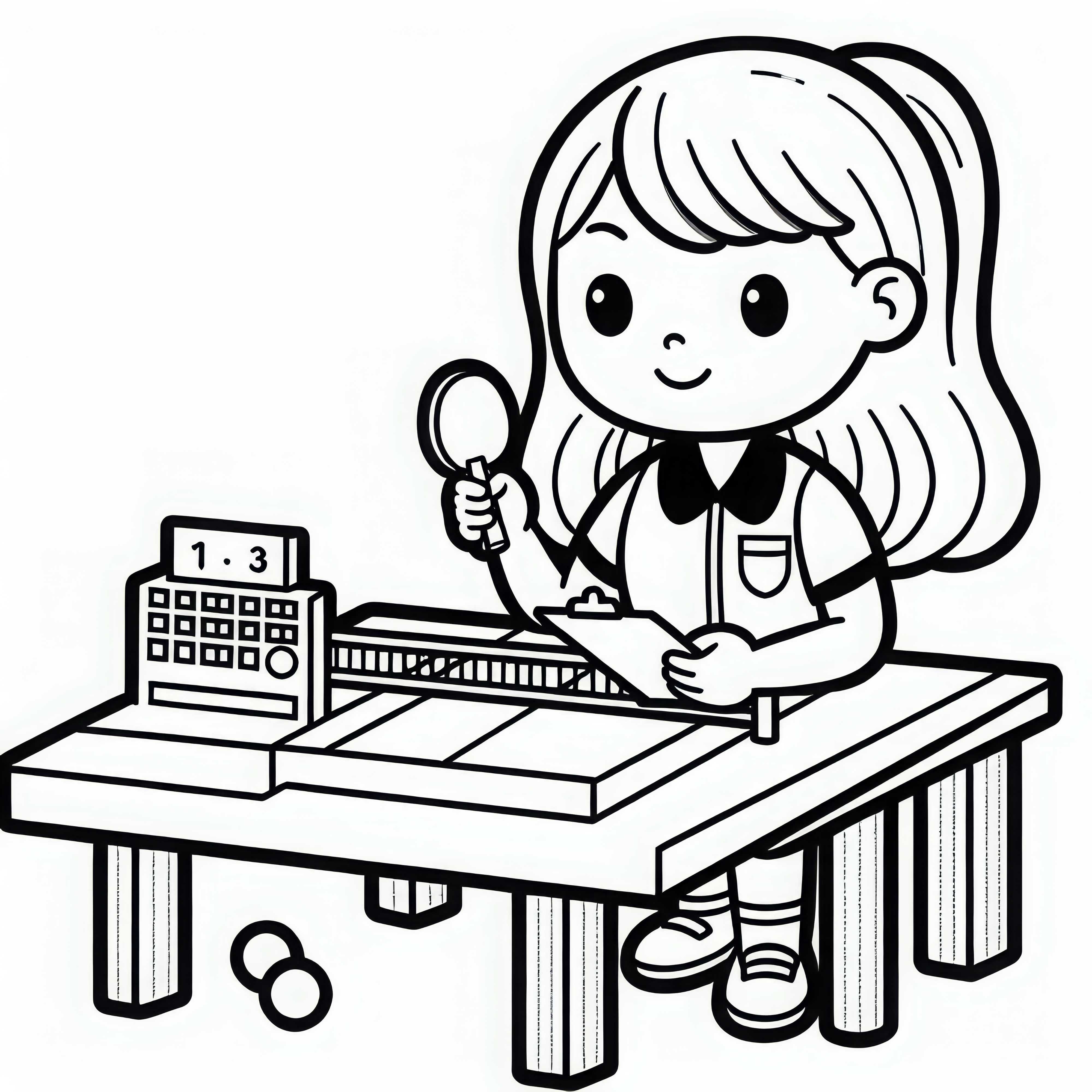 Árbitra de tenis de mesa cuenta puntos - Dibujo para colorear gratis