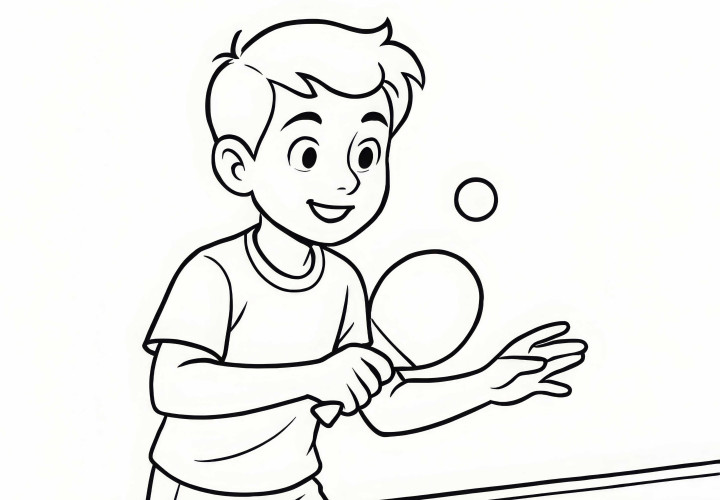Dibujo para colorear de un jugador de ping pong gratis