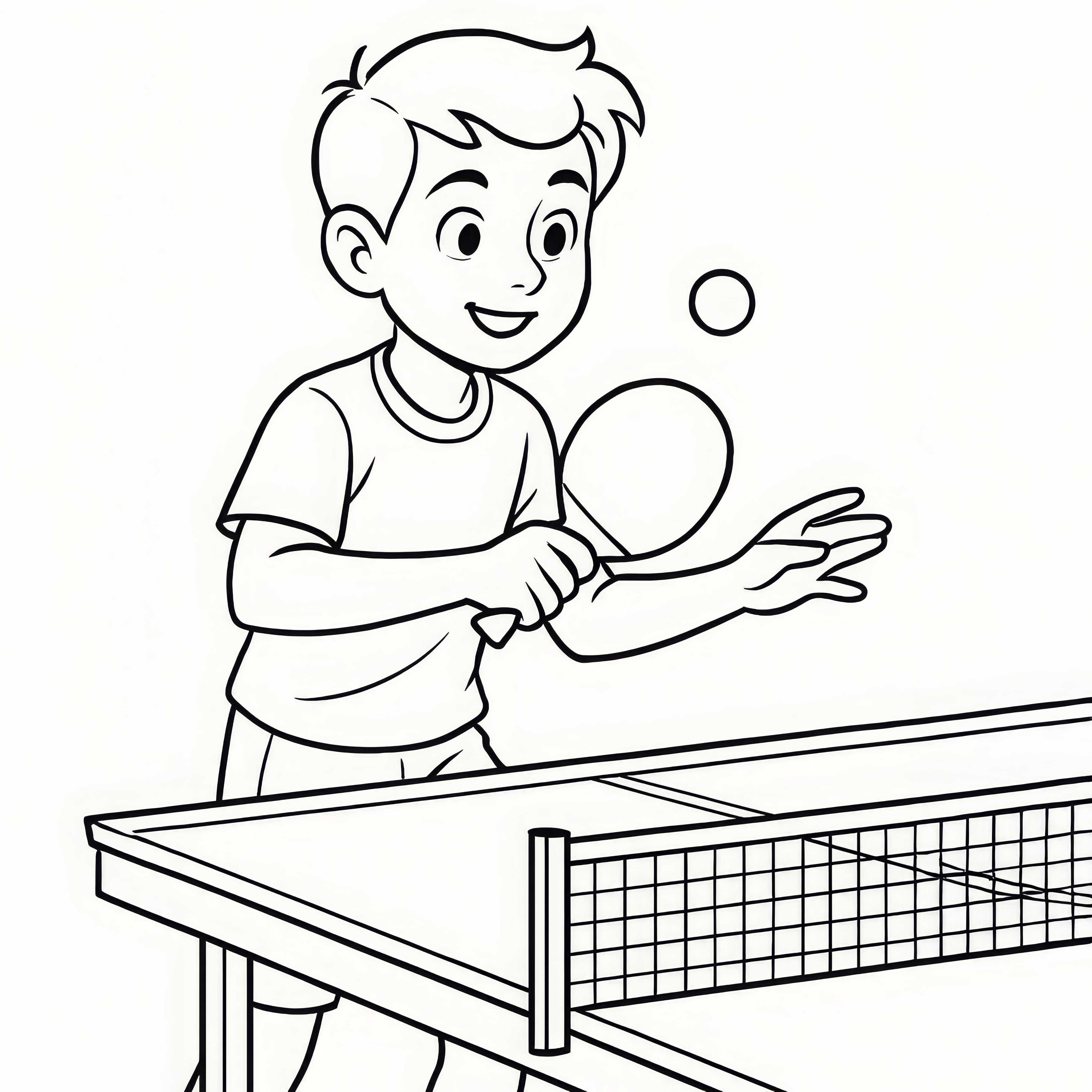 Dibujo para colorear de jugador de tenis de mesa gratis