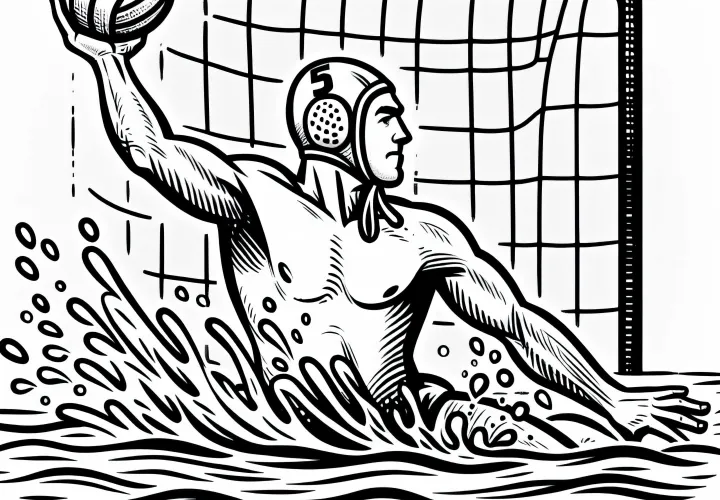 Free coloring page of water polo players