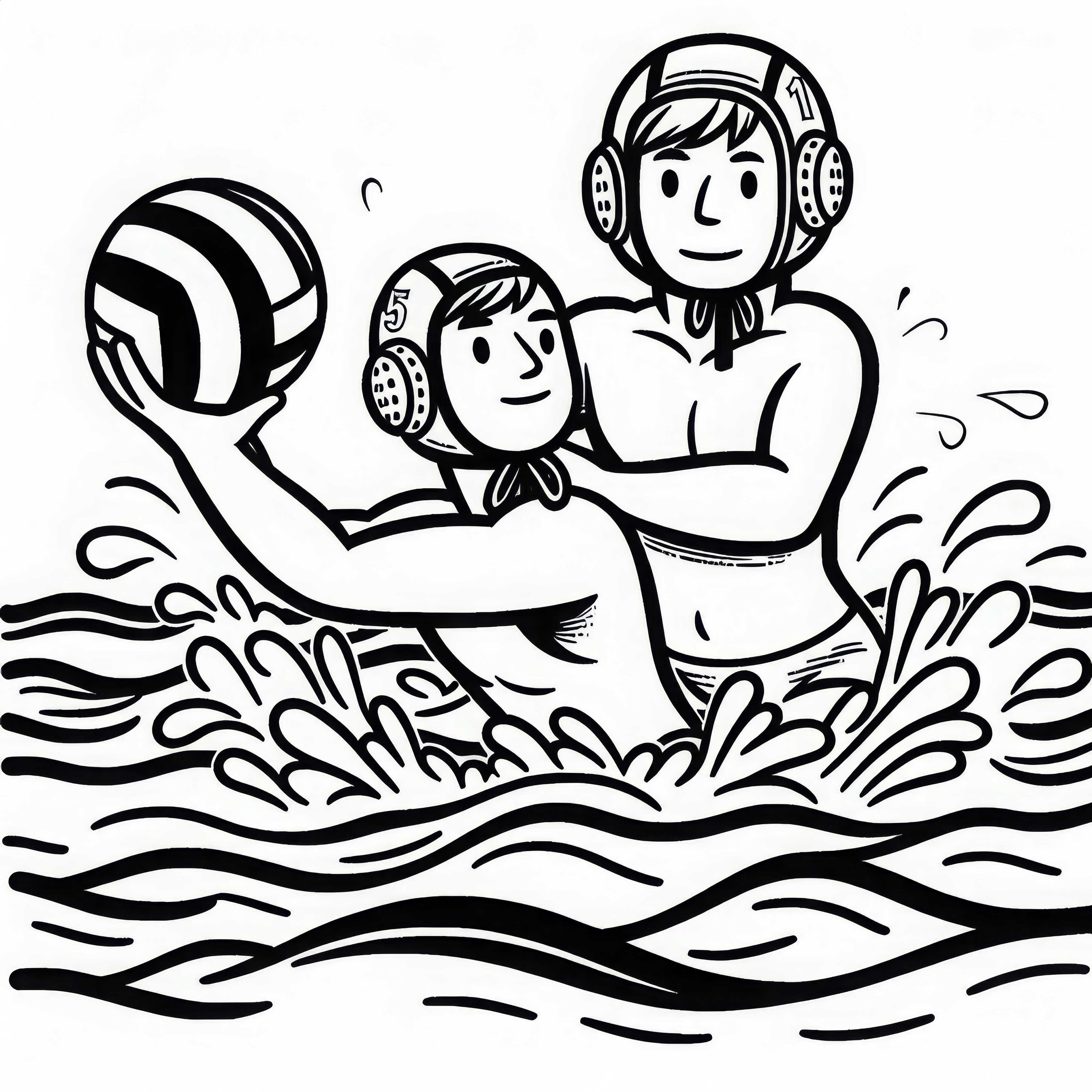 수구 상대를 서로 차단하기 – 무료 색칠하기 그림