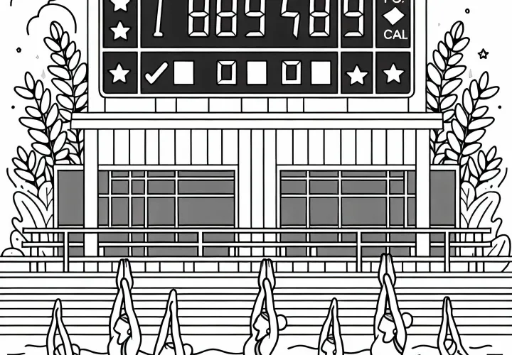 Synchronised Swimming Coloring Page Easy Free