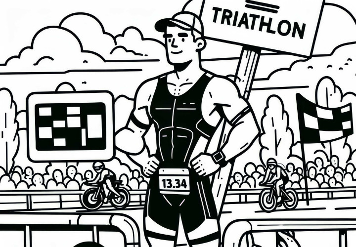 Triathlon Ausmalbild Einfach Gratis: Lade Dir Jetzt Dein Bild Herunter