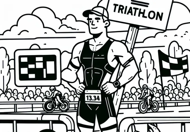 Triathlon Coloring Page Free: Download Your Picture Now