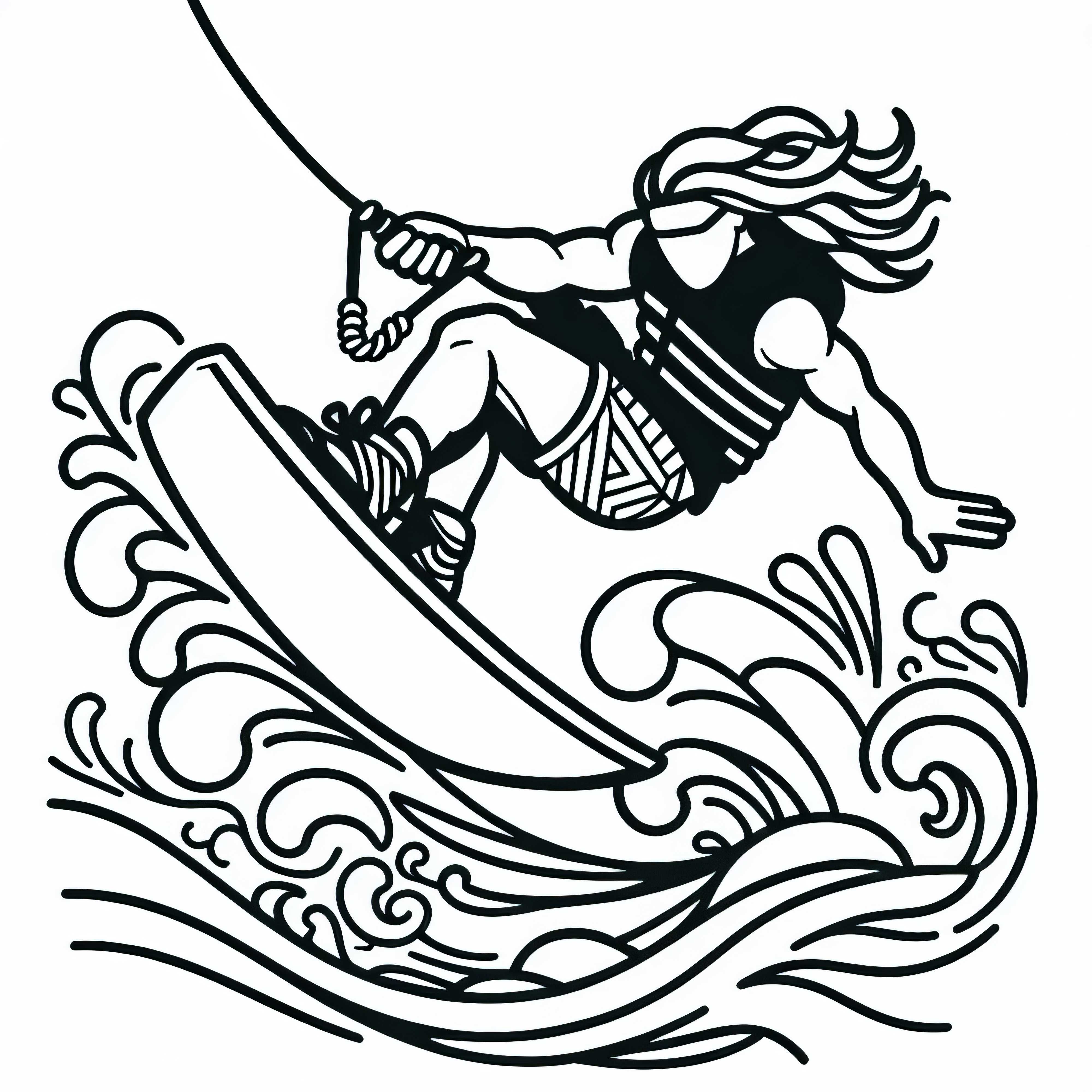 Wakeboarder macht Sprung – Ausmalbild kostenlos