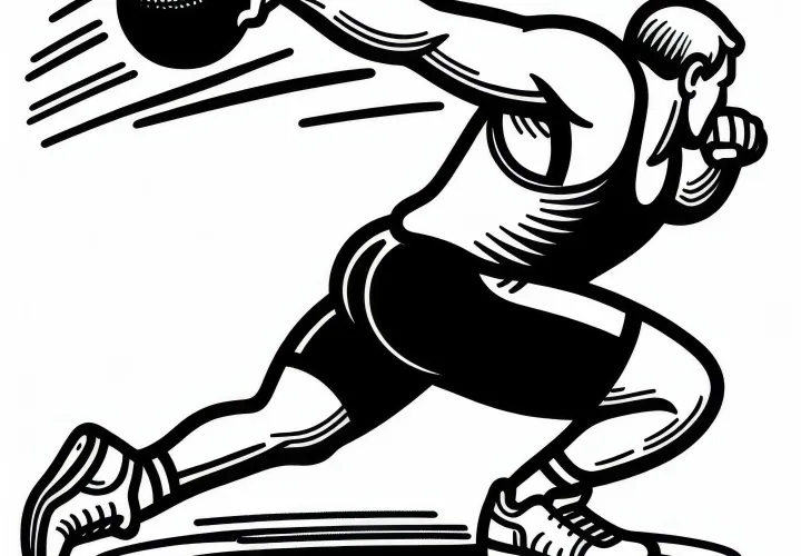 Shot Put Decathlon Coloring Page Free
