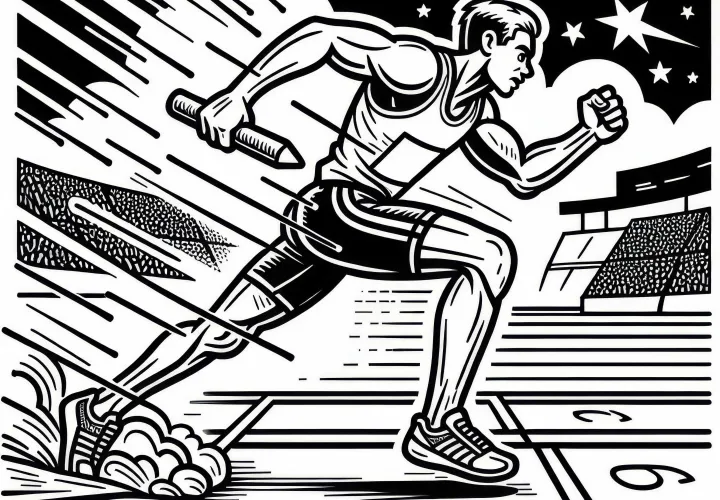 400-meter runner in the decathlon - free coloring page