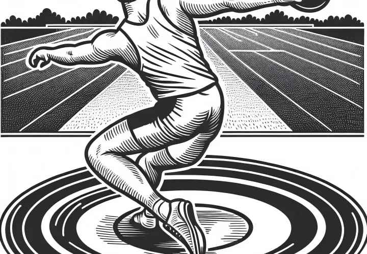 Discus thrower in the decathlon – Free coloring picture