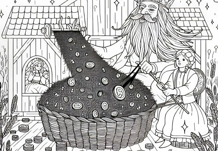 Straw is spun into gold – The king is impressed