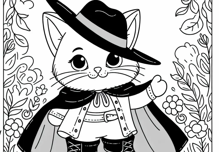 Puss in Boots Coloring Page Fairy Tale Free