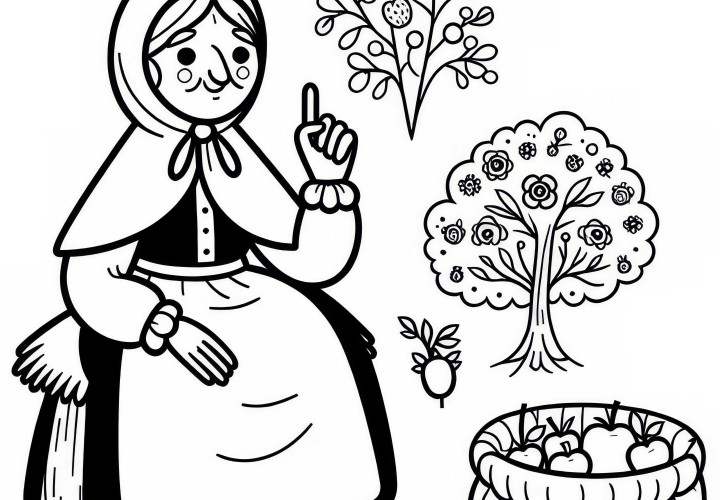 Gambar mewarnai Nyonya Holle - Mudah dan Gratis Template Mewarnai Nyonya Holle - Mudah dan Gratis