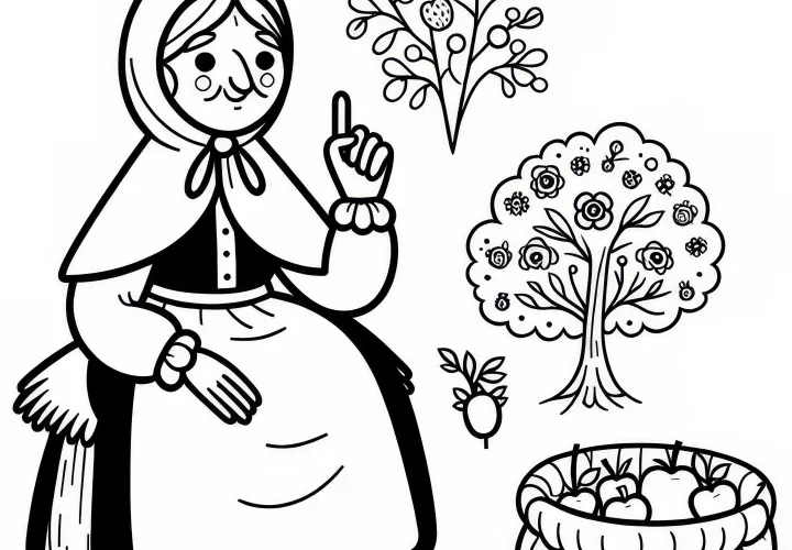 Mrs. Holle Coloring Page – Simple and Free