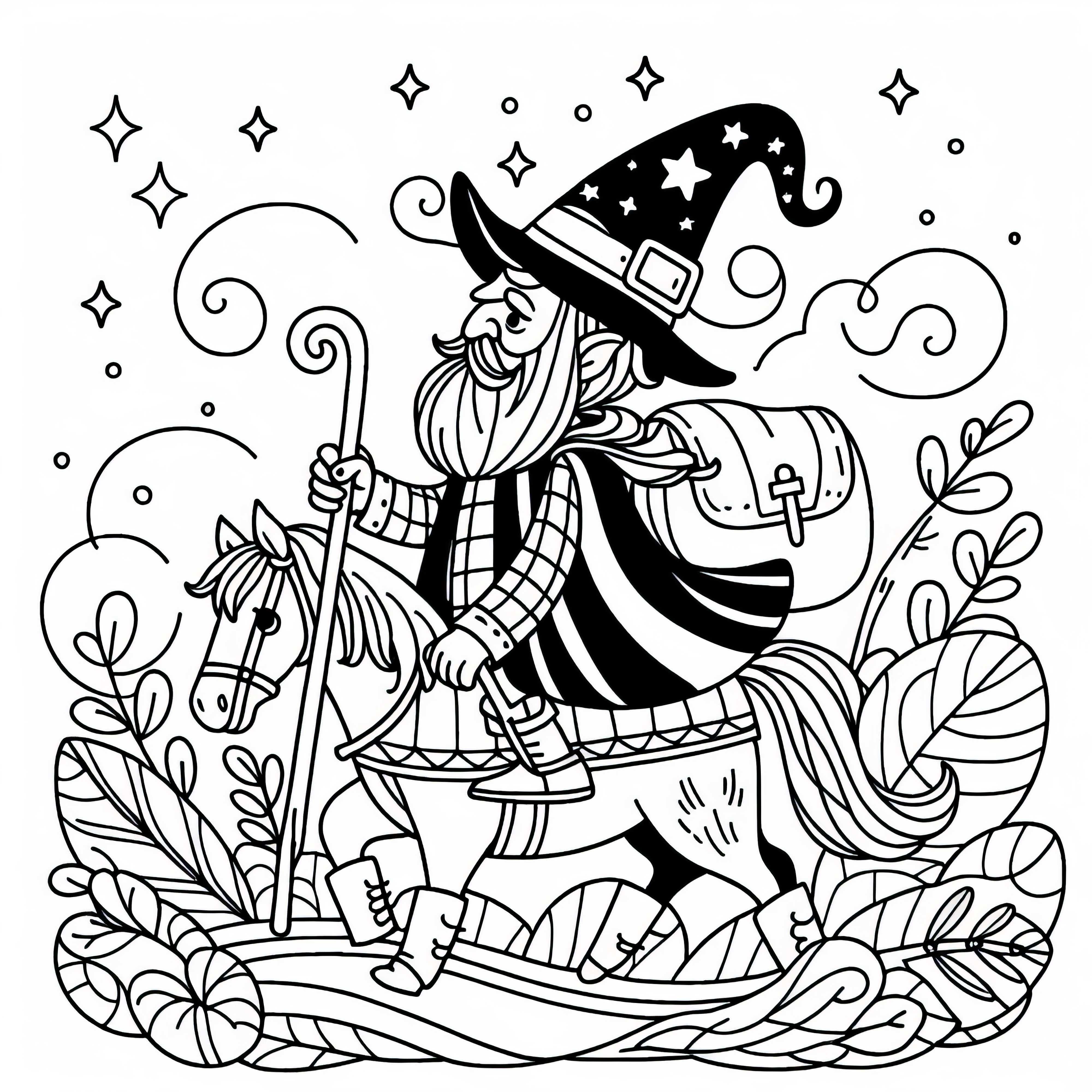 The brave little tailor sets off on his way – Coloring page for fairy tale fans