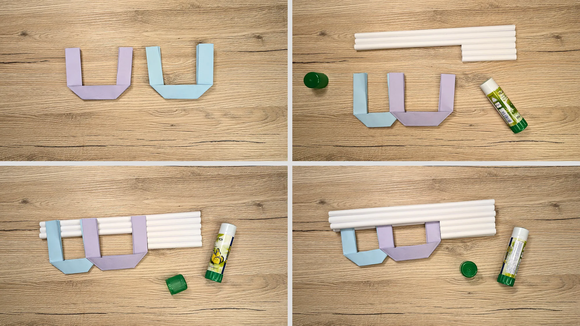 p90-maschinenpistole-aus-papier-bauen-schritt-6.jpg P90 Maschinenpistole aus Papier bauen Schritt 6: zwei U-Formen an Röhrenkonstruktion befestigen
