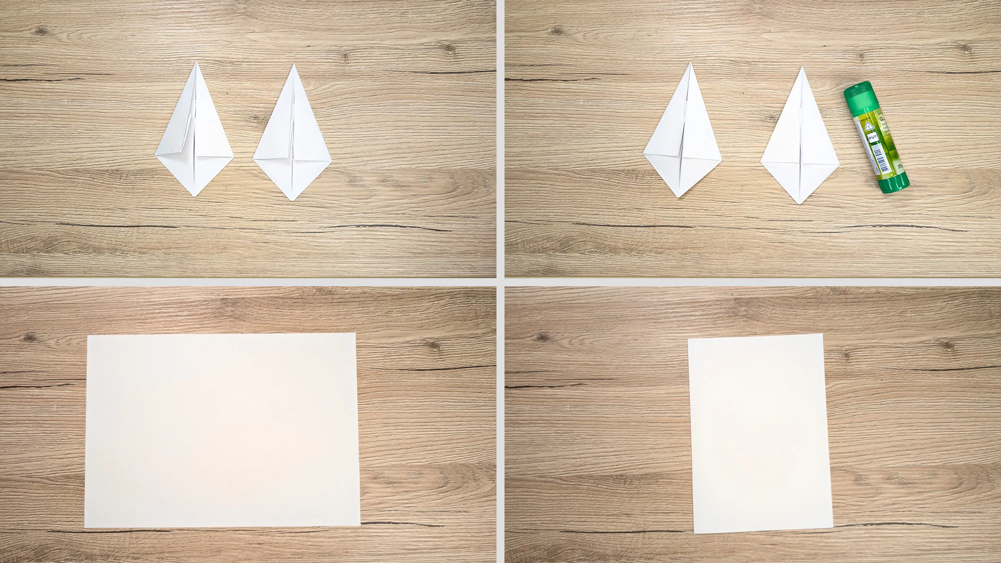 faustmesser-aus-papier-basteln-schritt-3.jpg Faustmesser aus Papier Schritt 3: Zweite Raute falten und neues Blatt vorbereiten