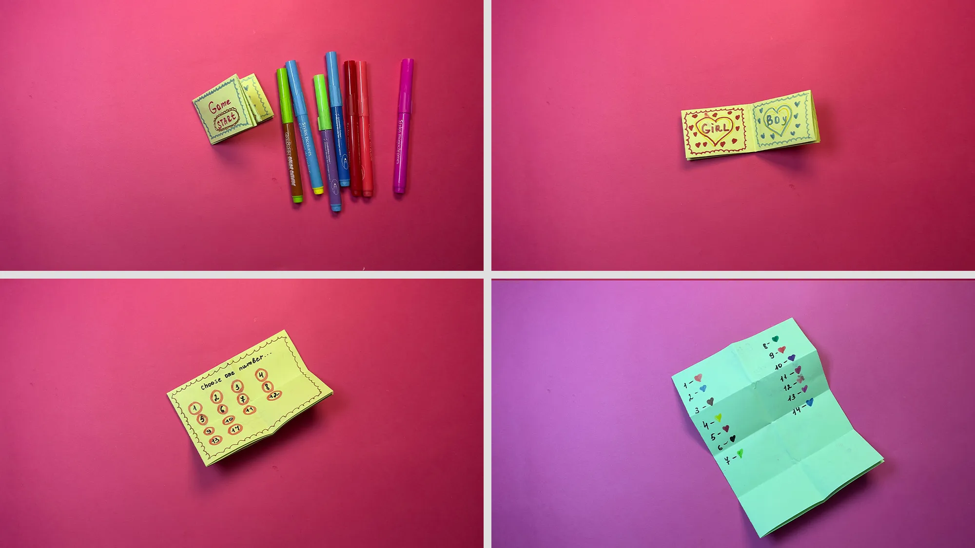 Faltspiel aus Papier Schritt 2: Titelseite gestalten und Papier schrittweise mit Aufgaben verzieren