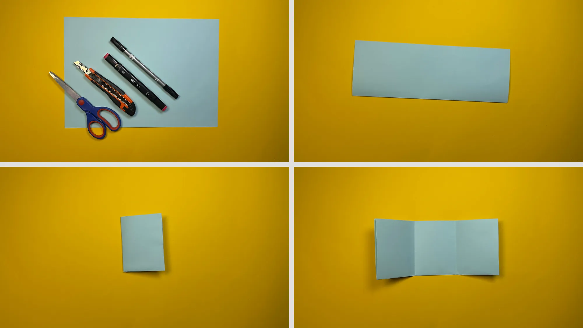 Papier-Geschenktasche Schritt 1: Papier falten und drei gleiche Abschnitte erstellen