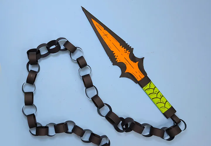 Scorpions Kunai aus Papier basteln: einfache Anleitung für Fans