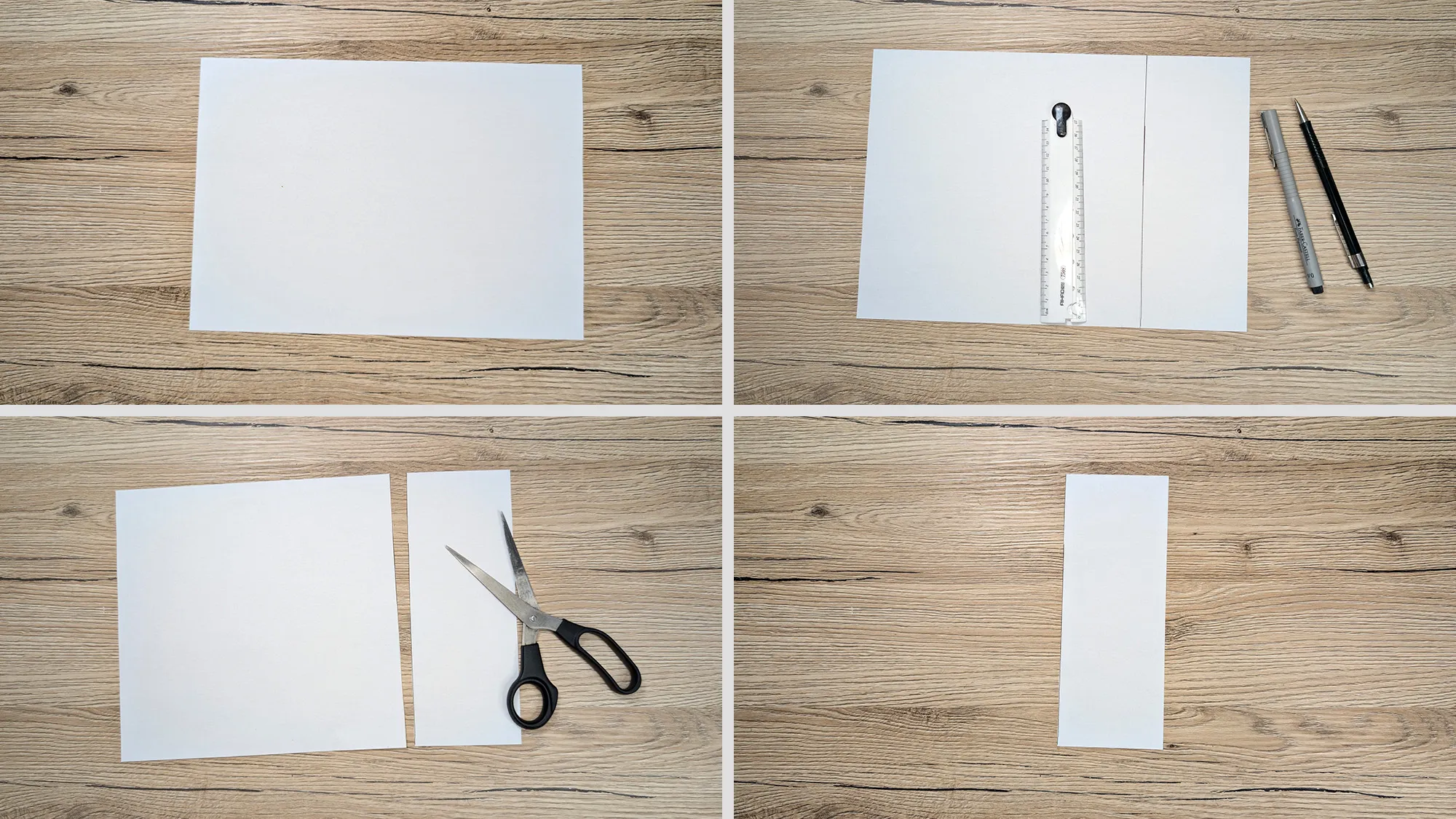 Papier-Helicopter Bumerang basteln Schritt 2: Kleines Rechteck aus Papier herausgeschnitten