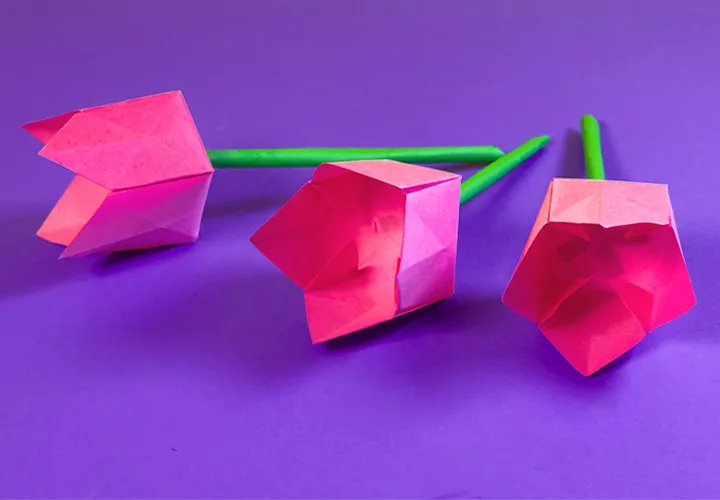 Origami-Tulpen basteln: Papierblumen für Frühling & Geschenke