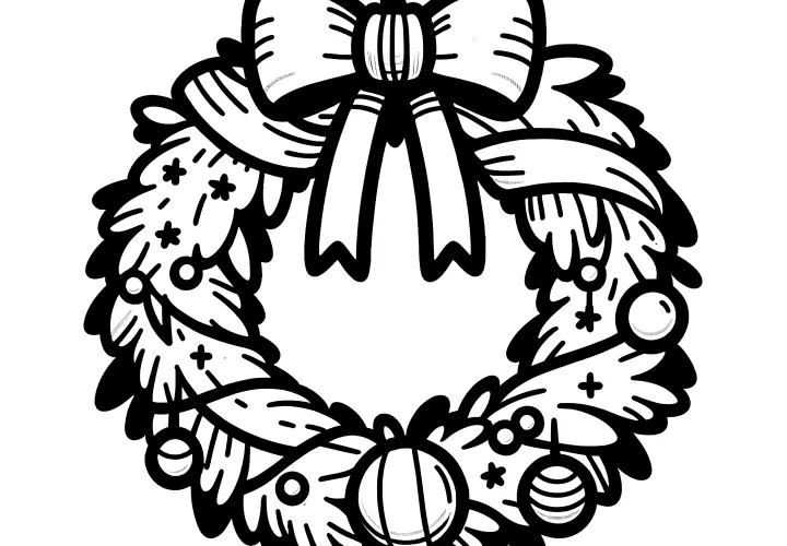 Картинка для раскрашивания венка Адвента (бесплатно)