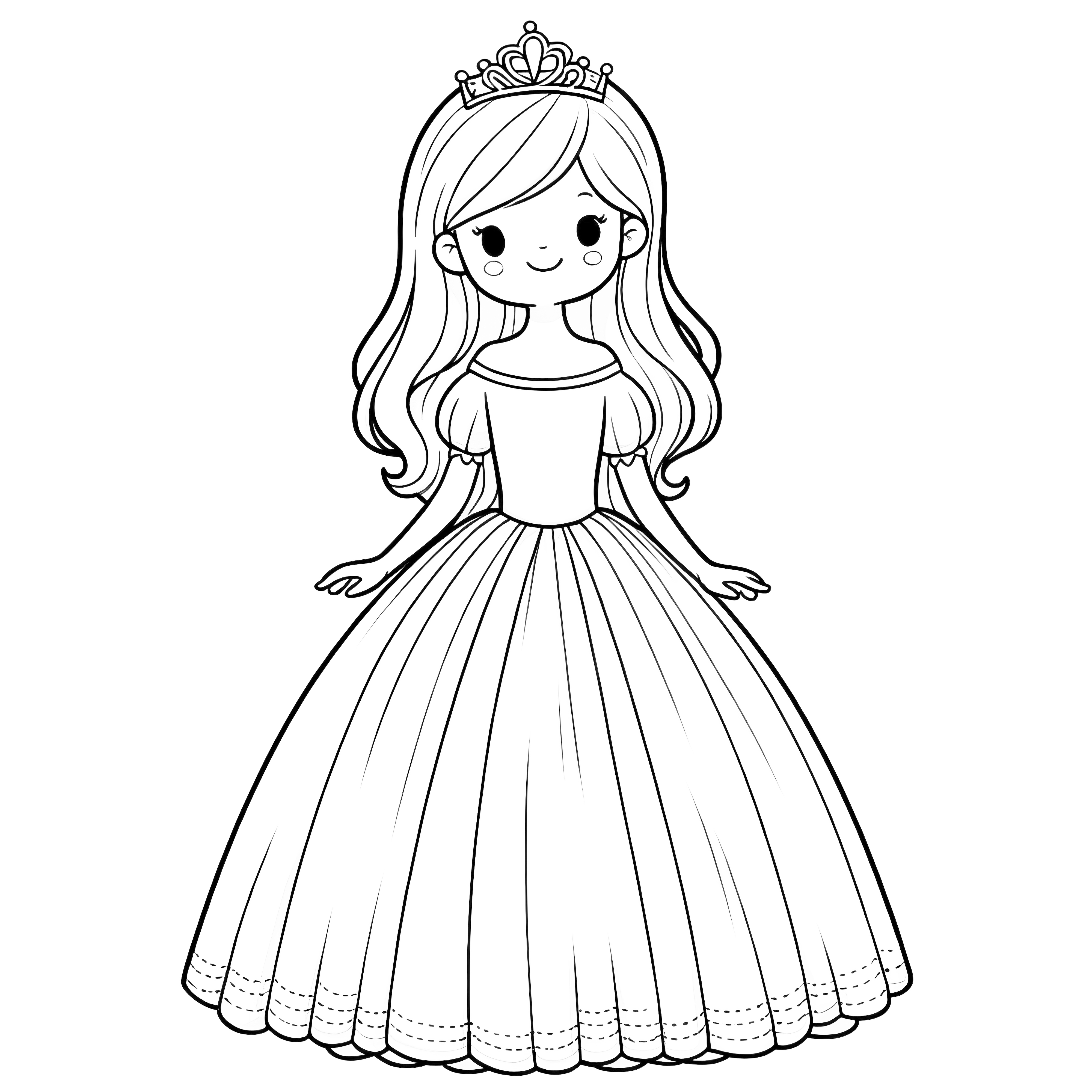 Little Princess: Simple coloring template for children