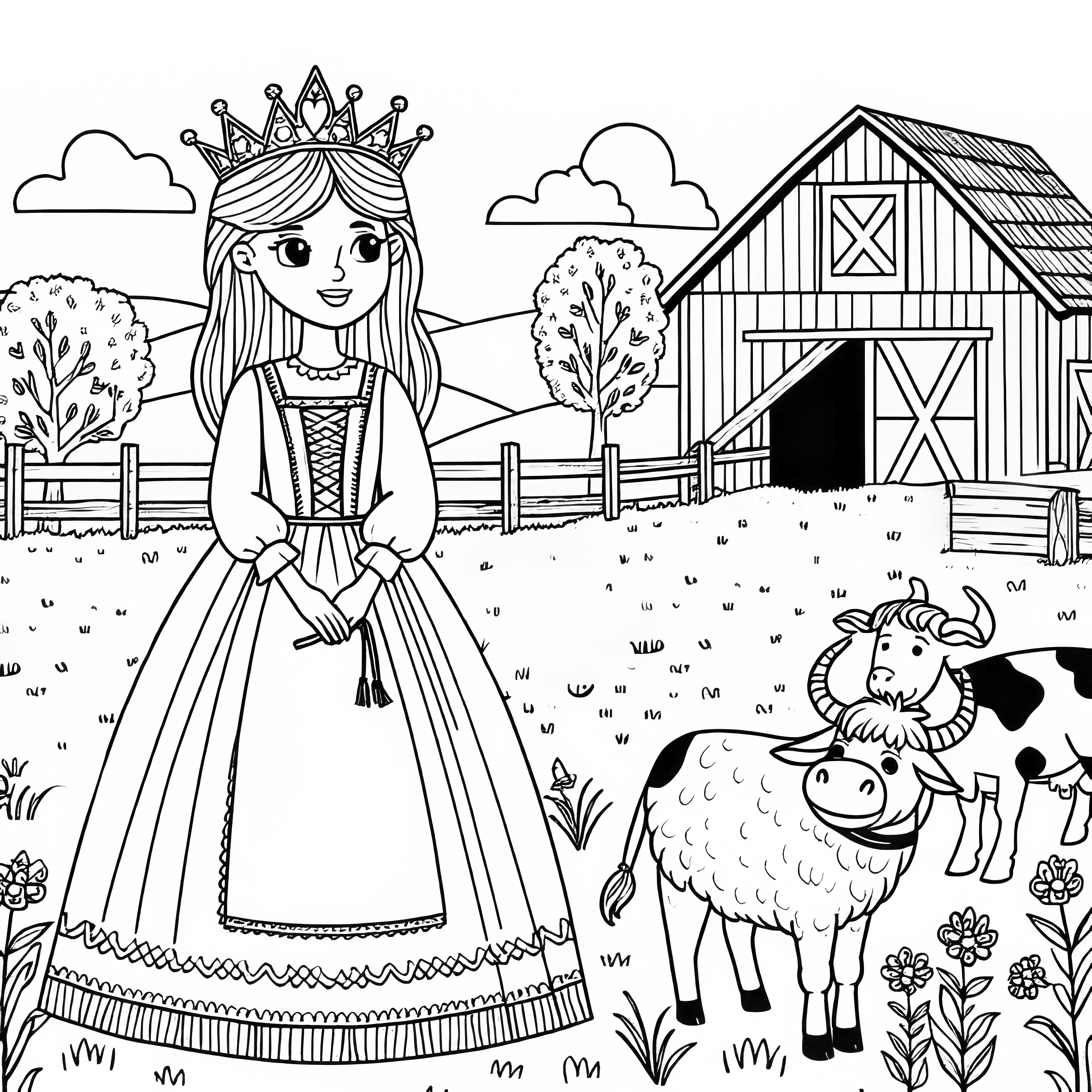プリンセス牧場：ぬり絵ダウンロード（無料）