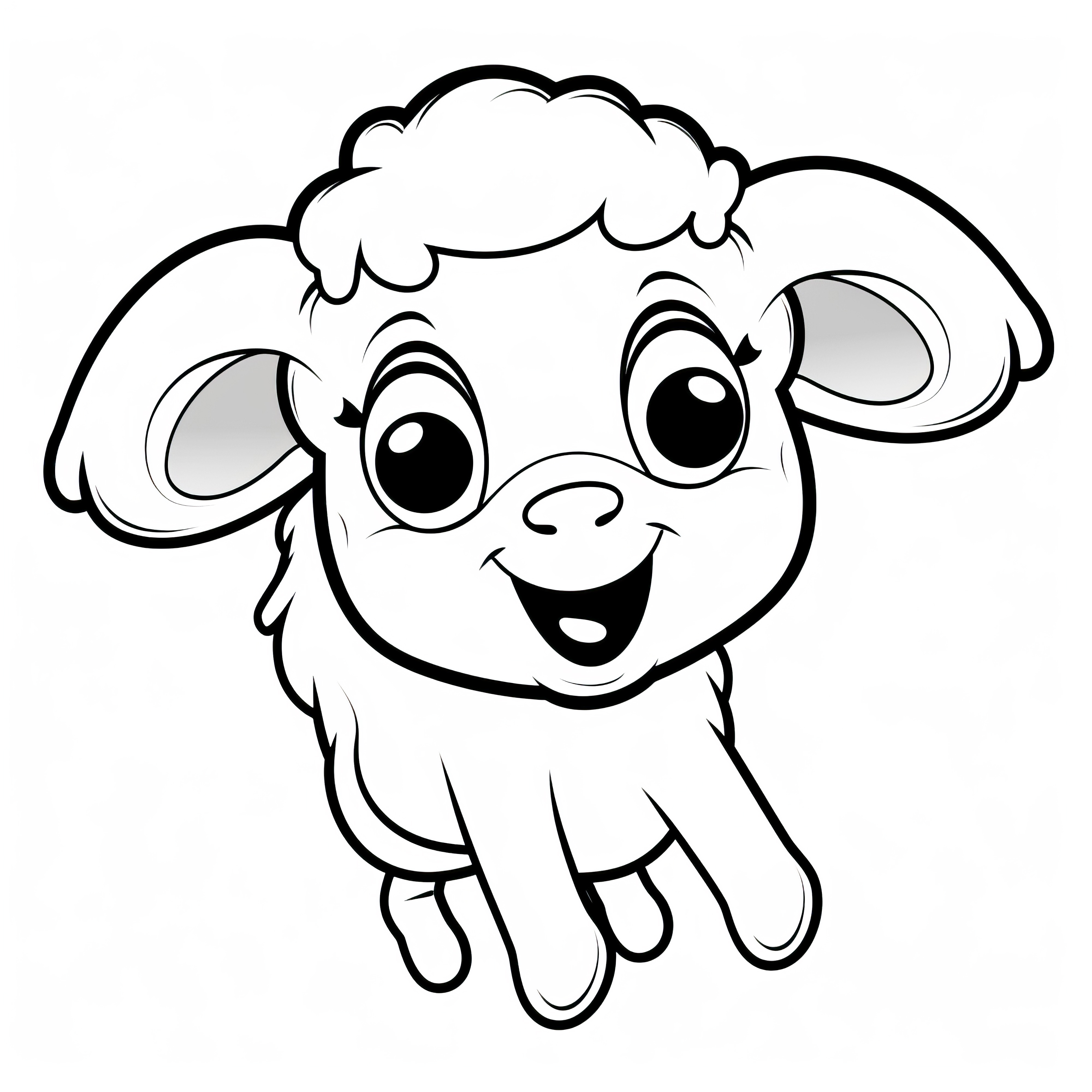 The translation is: Happy jumping sheep: Simple coloring page for children (Free)