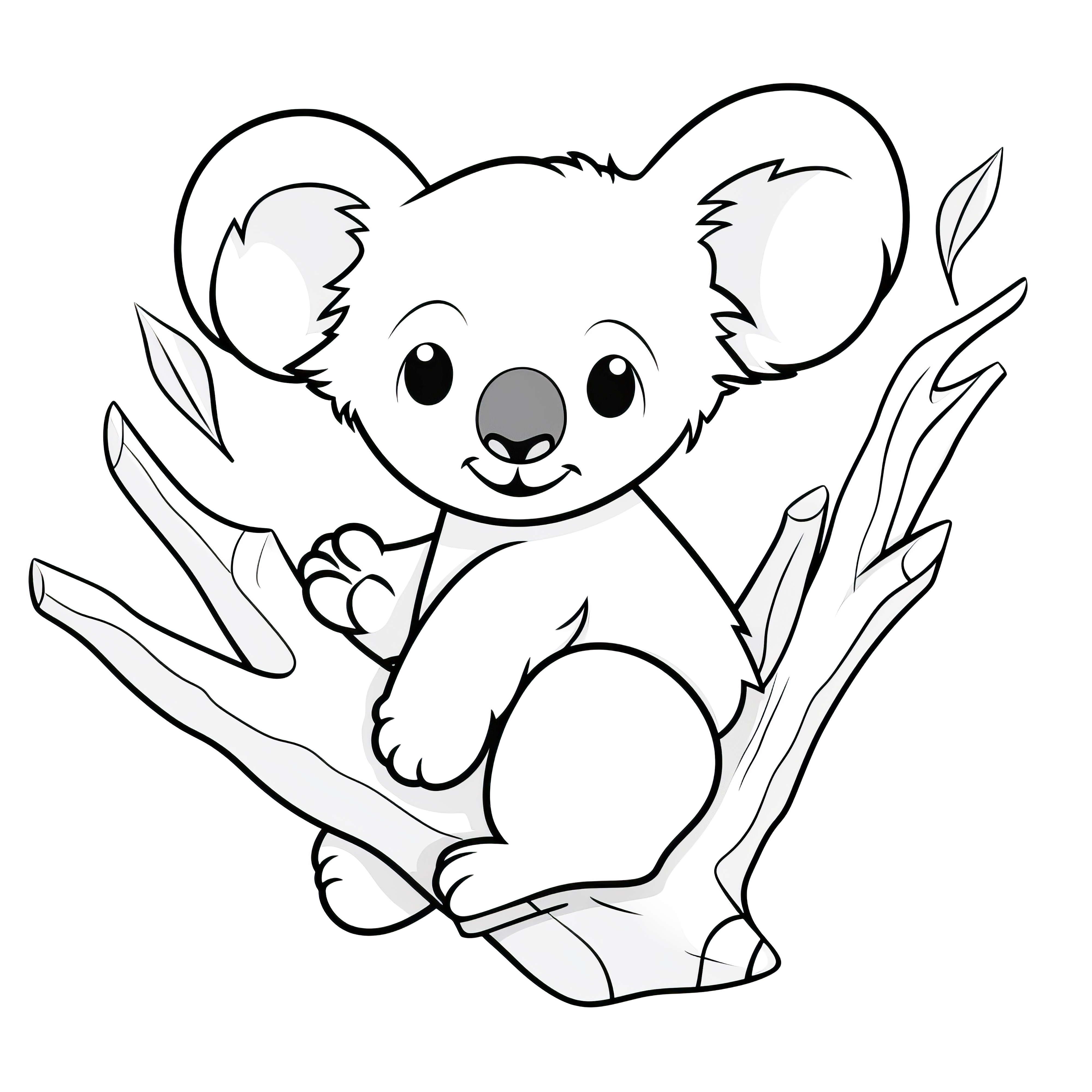 Pequeno urso koala: imagem para colorir (gratuito)
