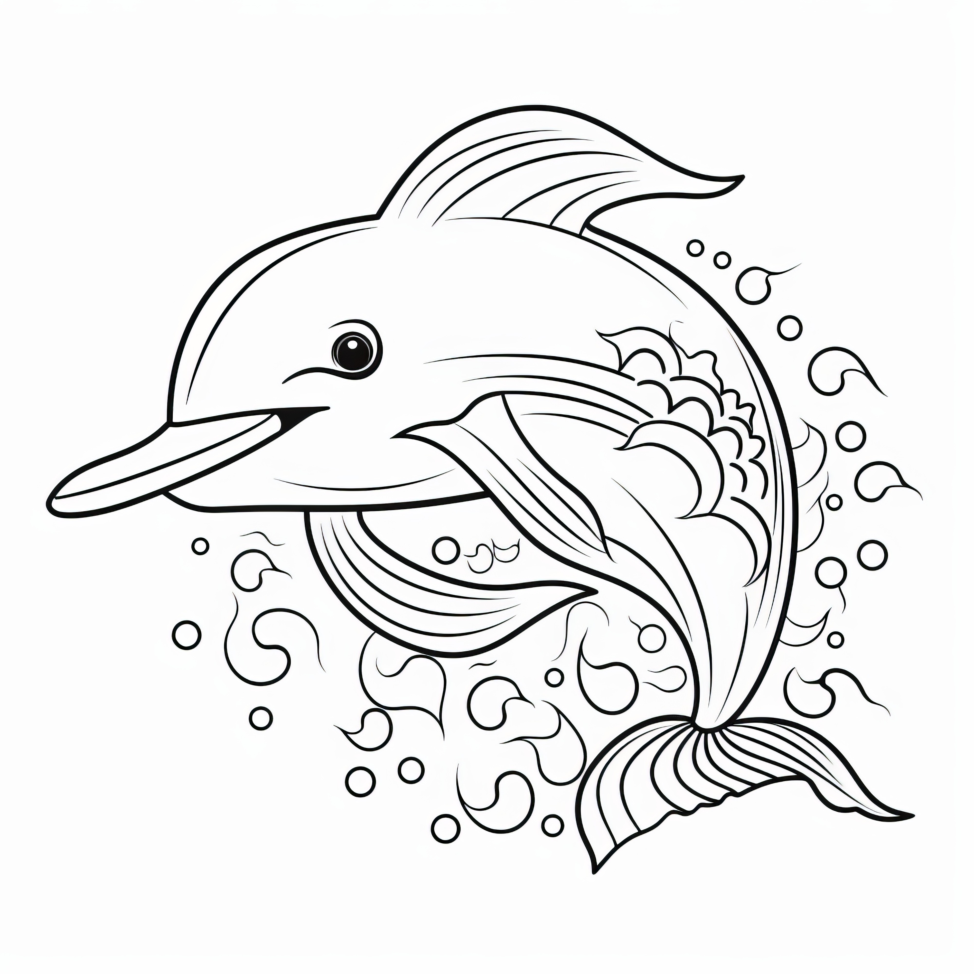 Friendly Dolphin: Your creative adventure coloring page (free)